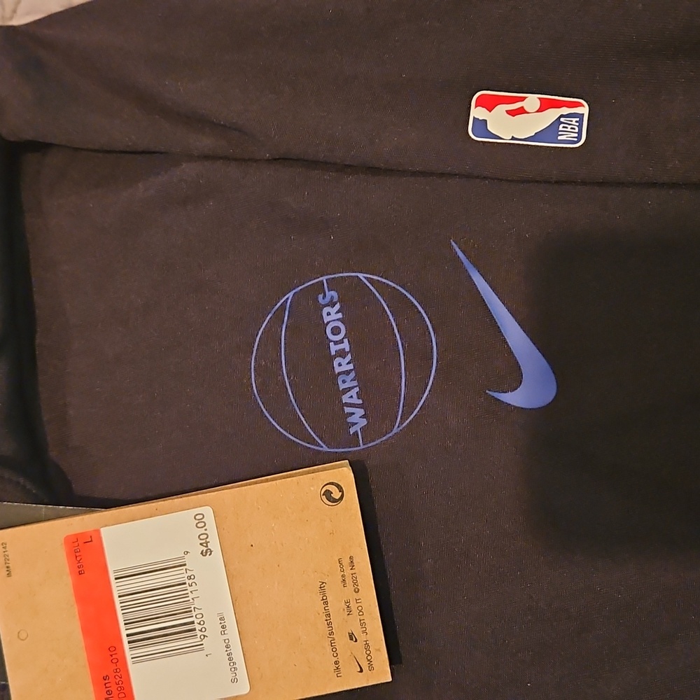 Nike Black Long Sleeve Shirt with Blue Logo, Dri Fit - Picture 2 of 2